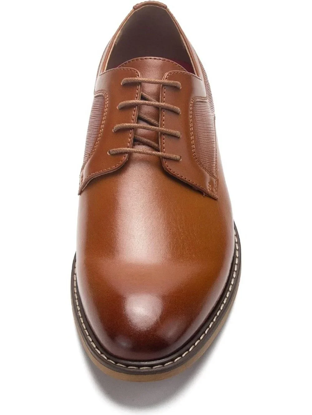 Men's Brown Lace Up LaTeX Insoles Classic Oxford Business Formal Dress Shoes